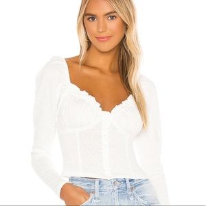 Free People Long sleeve lady bug top in white size small
